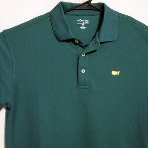 Masters Tech Shirt Mens Medium Short Sleeve Performance Golf Polo Green Augusta